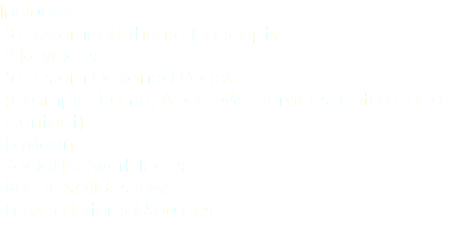 Includes: 3 Customized Theme Concepts 2 Revisions 5 Custom Designed Pages (example: Home, About Me, Services, E-Store, and Contact) Favicon Social Network Icons Banners/Slideshows Links to External Sources 